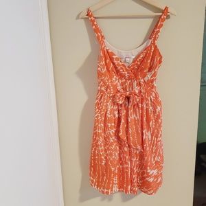 *LAST CHANCE* LAUREN CONRAD Orange Floral Sleeveless Short Dress